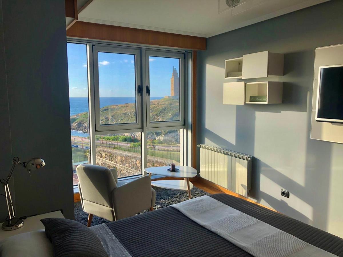 Parking, Vistas Al Mar Y Tres Habitaciones A Coruña Exteriér fotografie