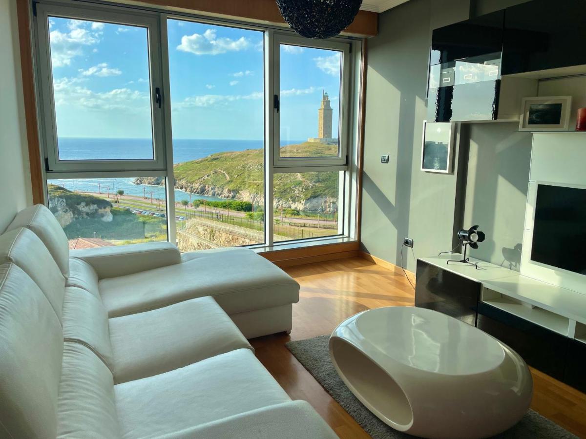 Parking, Vistas Al Mar Y Tres Habitaciones A Coruña Exteriér fotografie