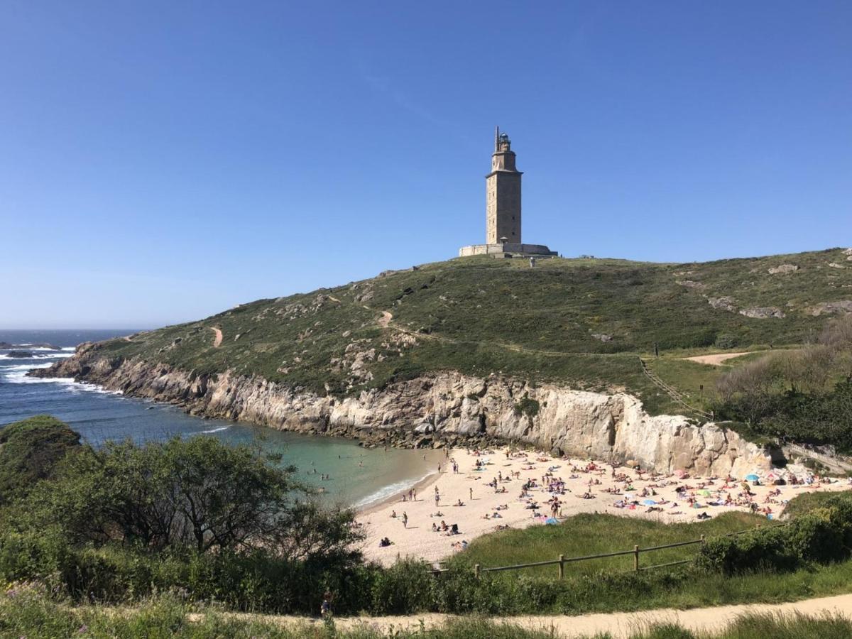 Parking, Vistas Al Mar Y Tres Habitaciones A Coruña Exteriér fotografie